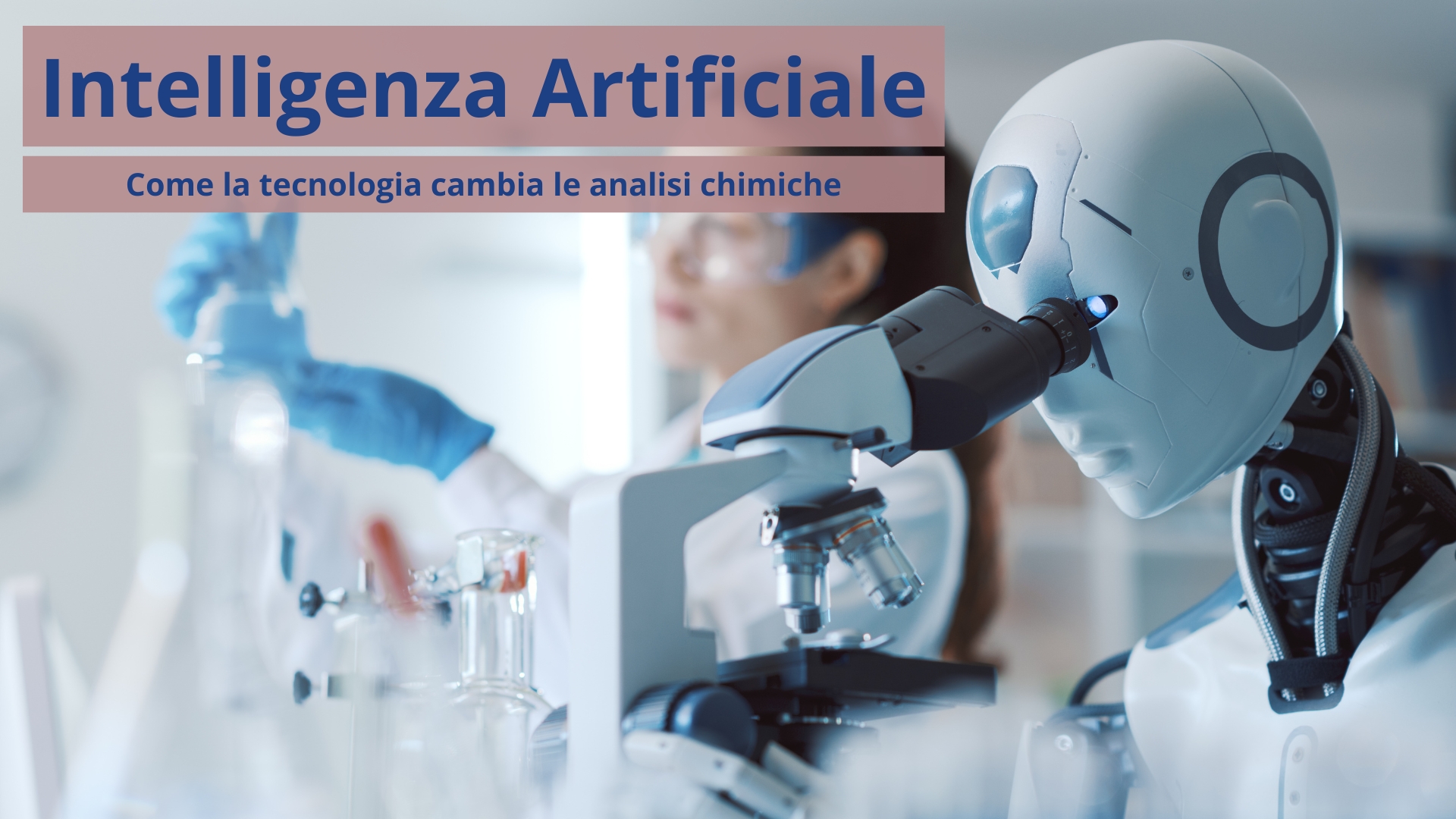 laboratorio chimico con robot